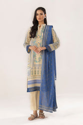 3 Piece Unstitched Embroidered Printed Lawn Suit with Printed Lawn Dupatta CL-52326