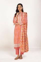 3 Piece Unstitched Embroidered Printed Lawn Suit CL-52001