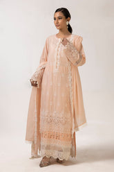 3 Piece Unstitched Schiffli Embroidered Printed Lawn Suit with Embroidered Lawn Dupatta CL-52398