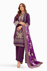 3 Piece Embroidered Khaddar Unstitched Suit K-32040