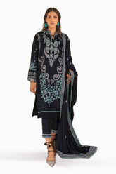 3 Piece Embroidered Linen Unstitched Suit with Embroidered Linen Dupatta RC-32001