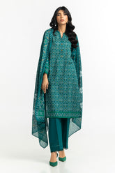 3PC Lawn Gold Printed Suit IUSTKSD-557