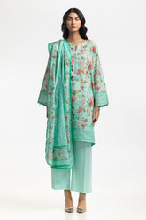 3PC Lawn Printed Embroidered Suit IUSTKSD-548