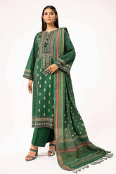 3 Piece Unstitched Gold and Lacquer Printed Suit with Gold and Lacquer Printed Acrylic Dupatta AP-42028