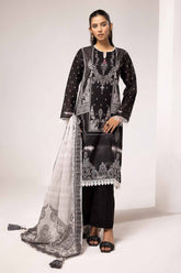 3 Piece Unstitched Embroidered Lawn Suit B-42017