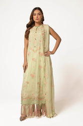 3 Piece Unstitched Embroidered Chiffon Suit with Embroidered Chiffon Dupatta LE-52018