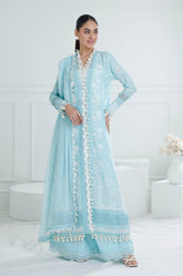 3 Piece Unstitched Schiffli Embroidered Lawn Suit with Embroidered Chiffon Dupatta PM-52038