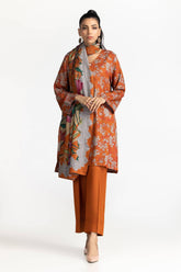 3 Piece Dhanak Printed Suit IUSTKSD-321