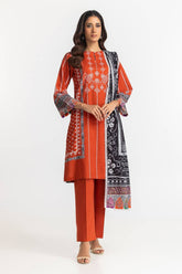 3 Piece Printed Khaddar Suit IUSTKSD-347