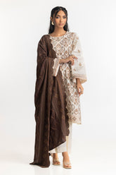 3 Piece Khaddar Printed With Embroidered Suit IUSTKSD-435