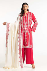 3 Piece Cotail Embroidered Suit IUSTKSD-465