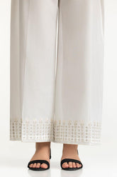 White Lawn Embellished Trouser IUSTTR-42014