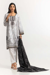 Printed Lawn Shirt Dupatta Dyed Trouser KJP-43174