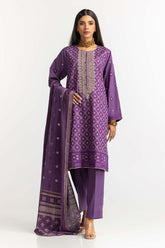 Embroidered Lawn Shirt Printed Chiffon Dupatta Dyed Trouser KJP-43184