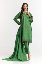 Dyed Chambray Jacquard Shirt Dupatta Chambray Trouser KJP-43189