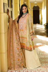 3 Piece Embroidered Digital Printed Chiffon Unstitched Suit with Digital Printed Chiffon Dupatta and Inner LE-32013