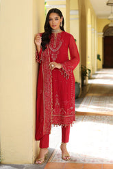 3 Piece Embroidered Chiffon Unstitched Suit with Embroidered Chiffon Dupatta and Inner LE-42019