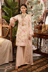 3 Piece Embroidered Swiss Voile Unstitched Suit with Embroidered Chiffon Dupatta and Inner LSV-42020