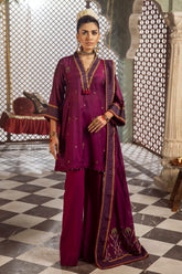 3 Piece Jacquard Unstitched Suit with Dupatta and Inner MJ-42003