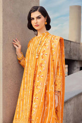 3 Piece Cambric Printed Unstitched Suit with Denting Lawn Dupatta DN-32099 B