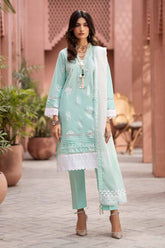 3 Piece Lacquer Printed Embroidered Lawn Unstitched Suit with Lacquer Printed Paper Cotton Dupatta SP-42018
