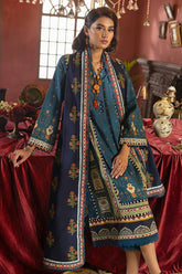 3 Piece Embroidered Khaddar Unstitched Suit K-32019