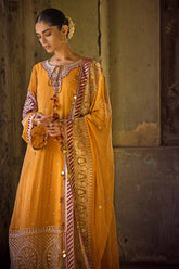 3 Piece Embroidered Chiffon Unstitched Suit with Zari and Sequence FE-32097