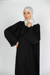 Nisa Crush Abaya With Block Printed Scarf WGB-KAB-22051