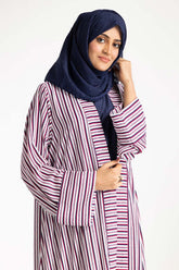 Nisa Georgette Printed Abaya And Dyed Inner With Zari Chiffon Scarf WGB-KAB-22059