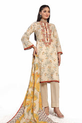 3 Piece Unstitched Embroidered Printed Lawn Suit CLP-32311