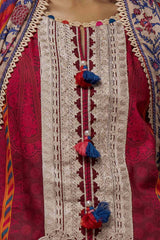 3 Piece Unstitched Printed Corduroy Suit with Printed Cotton Net Dupatta CD-42001