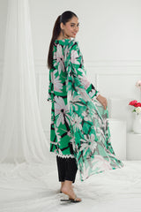 3 Piece Unstitched Printed Lawn Suit with Printed Pure Silk Chiffon Dupatta C-52004