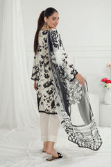 3 Piece Unstitched Printed Pure Bamboo Silk Suit with Printed Chiffon Dupatta BS-52001