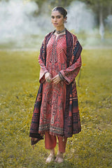 3 Piece Embroidered Karandi Unstitched Suit AY-32013