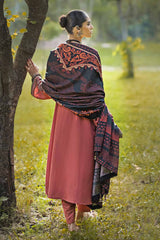 3 Piece Embroidered Karandi Unstitched Suit AY-32013