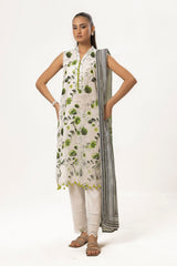 3 Piece Unstitched Schiffli Embroidered Lawn Suit with Printed Lawn Dupatta CL-52481