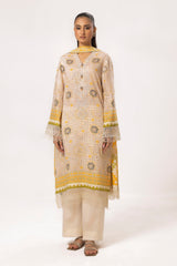 3 Piece Unstitched Embroidered Silver Printed Lawn Suit with Silver Printed Lawn Dupatta CL-52343