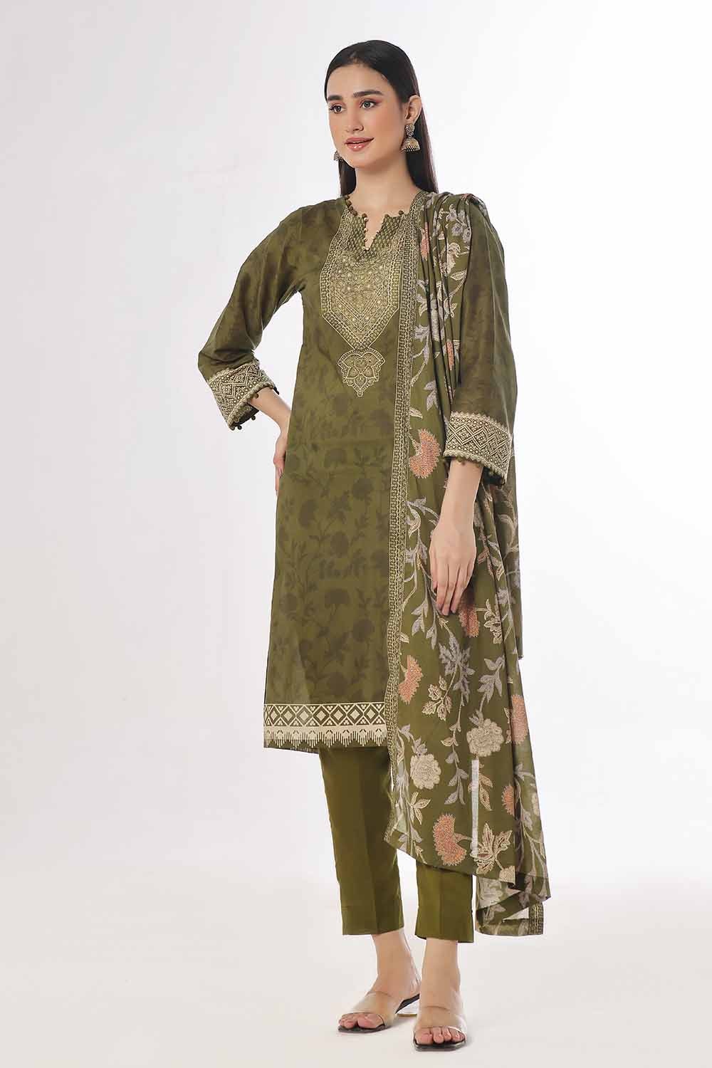3 Piece Unstitched Printed Lawn Suit CLP-42154