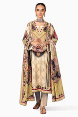 3 Piece Khaddar Printed Unstitched Suit K-32017