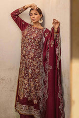 3 Piece Embroidered Karandi Unstitched Suit AY-32026