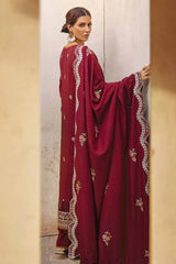 3 Piece Embroidered Karandi Unstitched Suit AY-32026