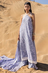 3 Piece Unstithed Embroidered Lawn Suit with Embroidered Denting Lawn Dupatta DN-52005