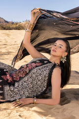 3 Piece Unstithed Printed Lawn Suit with Embroidered Denting Lawn Dupatta DN-52012