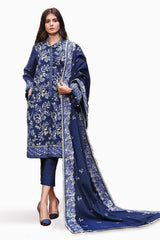 3 Piece Embroidered Yarn Dyed Unstitched Suit YD-32007