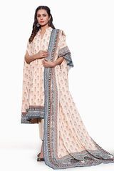 3 Piece Printed Karandi Unstitched Suit AY-32008