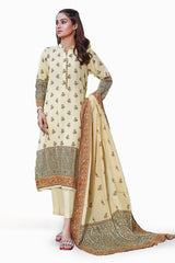 3 Piece Printed Karandi Unstitched Suit AY-32028