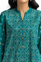 3PC Lawn Gold Printed Suit IUSTKSD-557