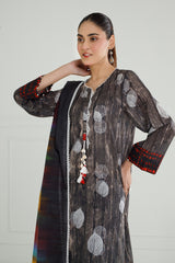 3PC Lawn Lacquer Printed Suit IUSTKSD-501
