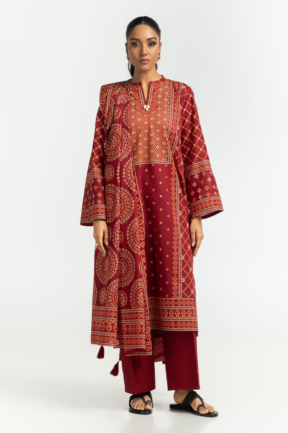 3PC Lawn Lacquer Printed Suit IUSTKSD-513