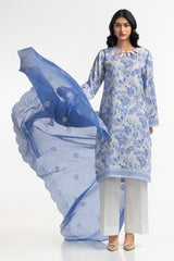 3PC Lawn Printed Embroidered Suit IUSTKSD-495